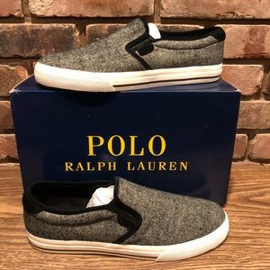 Polo Ralph Lauren Vaughn Slip On Herringbone Shoe Wool Blend Upper NIB New